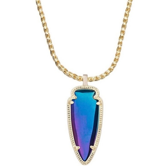 Kendra Scott Iridescent Black Shaylee Arrowhead Necklace - Picture 2 of 14
